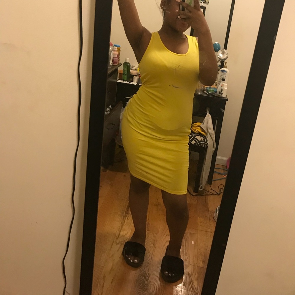Yellow Bodycon dress new